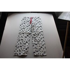 Xhilaration Pajama Pants Women L White Excellent Woodland Moose Pine Tree Print